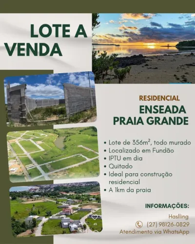 Terreno murado a 1km da praia em Fundão - pronto para construir