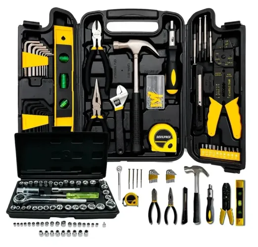 Maleta Estojo Kit Jogo 169 Ferramentas Caixa Completa Devilprex Preto