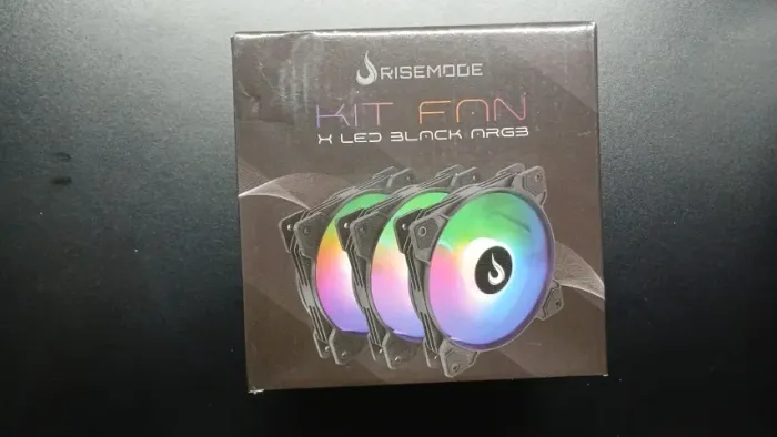 Kit 3 fans Rise Mode X Led Preto ARGB, com controladora pelo botão Led, nova lacrada na c