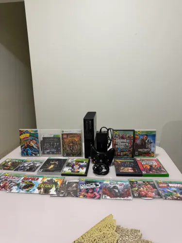 XBOX 360 DESBLOQUEADO + JOGOS + 1 CONTROLE