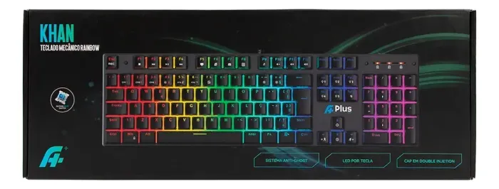 Lote de teclados Gamer Mecânico Khan Aplus Switch Blue Rgb Anti-Ghosting Double Injection