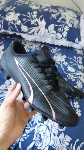 Chuteira de Campo Puma Ultra Play / preta - bronze rose 