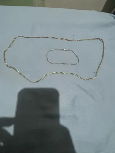 Cordão de prata banhado a ouro
