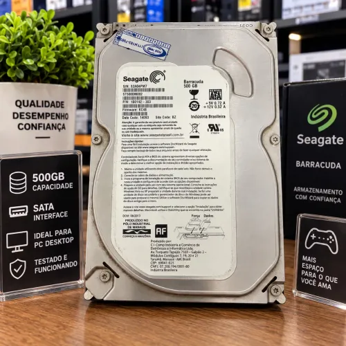 Vendo -HD Seagate Barracuda 500GB SATA 3,5? - Testado e Funcionando