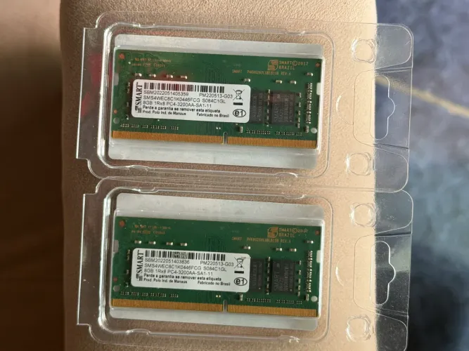 2 Memórias Ram Notebook 8GB cada