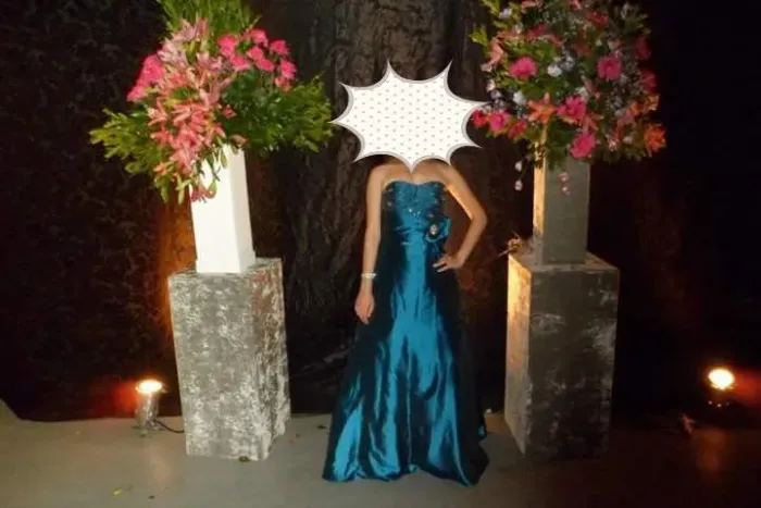 Vestido de Festa Longo - Azul Petróleo (Tamanho PP)