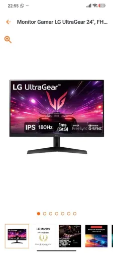 Monitor gamer LG ultragear 24 Full HD 144