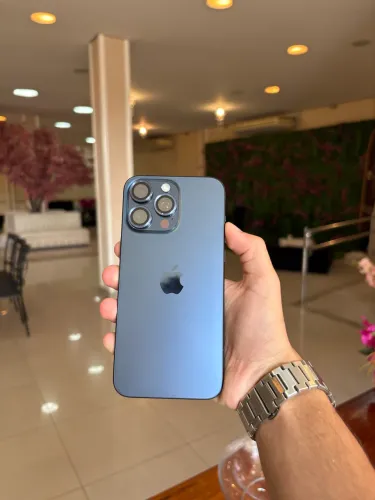 iPhone 15 Pro Max 256gb - Único Dono - Azul Titanium 83% Saúde da Bateria