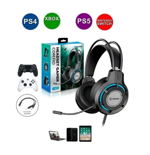 Headset Gamer P3 + 2 P2 Onistek
