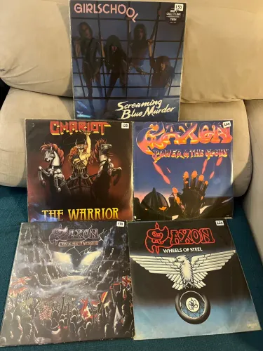 Lote 5 Lps Vinil Metal Saxon Chariot Girlschool