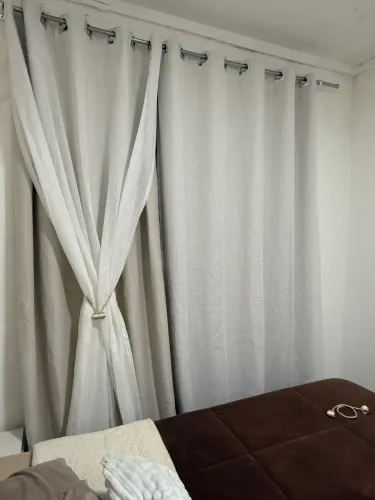 Cortinas black out com dupla face de linho