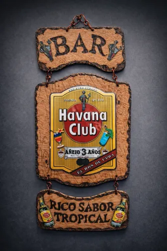 Quadro Havana Club Rústico Bar Churrasco MDF Vintage NOVO