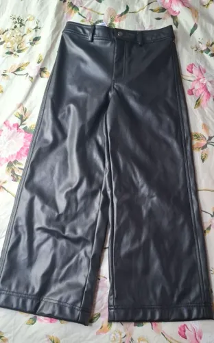 Calça Wide Leg infantil em PU