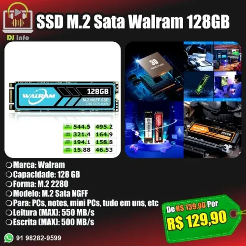 SSD M.2 SATA Walram 128GB