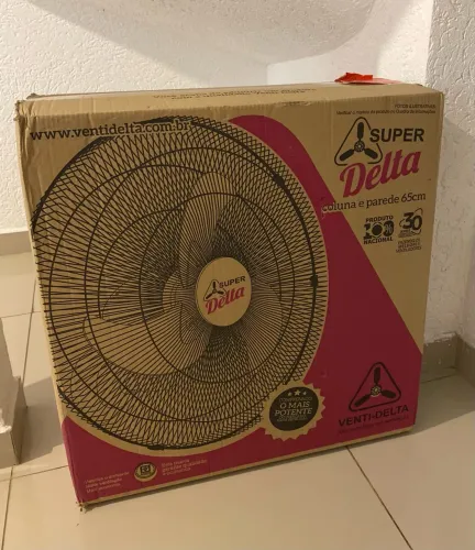 Ventilador Delta Parede Super 65 cm, Bivolt 160 Fios, Preto - lacrado
