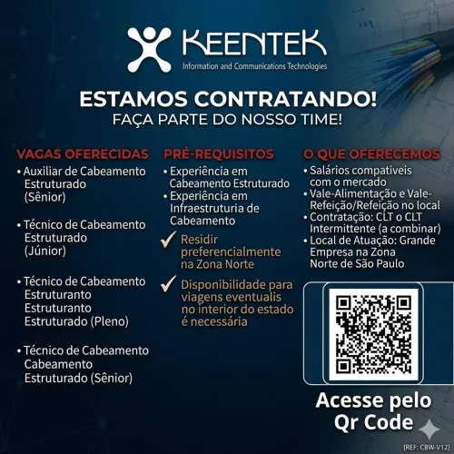 VAGAS EMPREGO - CABEAMENTO ESTRUTURADO