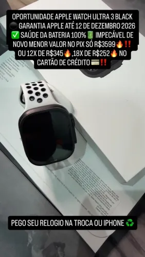 Apple Watch Ultra 3 completo na caixa