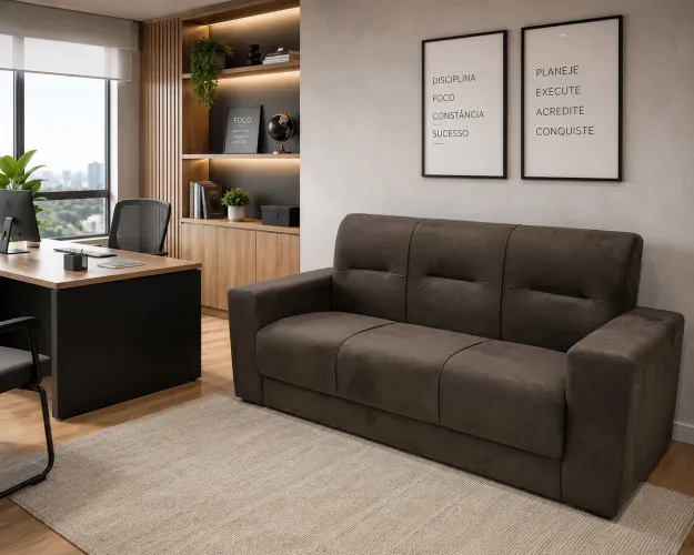 Sofá 3 Lugares Escritório ou Casa PRONTA ENTREGA