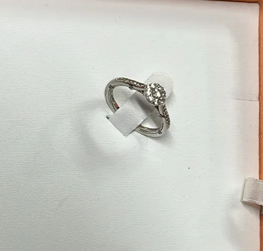 Solitário em Prata 925 Cravejado de Zircônia Tamanho 16