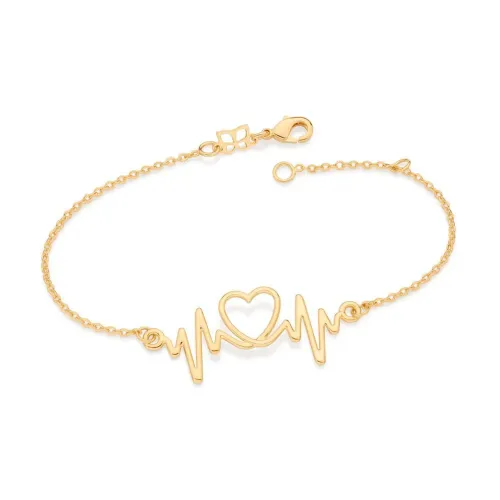 Pulseira Batimentos Cardíacos Folheada a Ouro Rommanel 