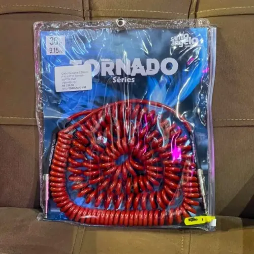Cabo Guitarra Santo Angelo 0,50mm P10 X P10 Tornado 30FT/9.15M - VERMELHO