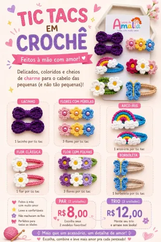 Tic Tacs em Crochê Artesanal | Feitos Sob Encomenda