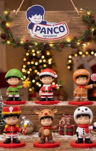 Boneco miniatura panco panquinho de Natal