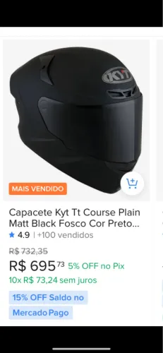 Capacete Kyt Tt Course Plain Matt Black Fosco Cor Preto tamanho M
