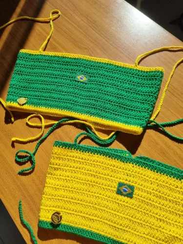 TOP FAIXA BRASIL  AMARELO E VERDE - CROCHÊ 