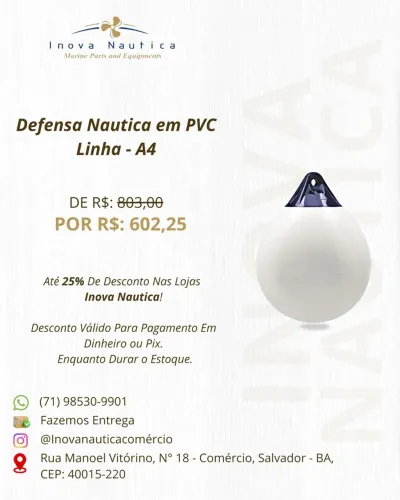 Defensa Nautica em PVC Linha - A4