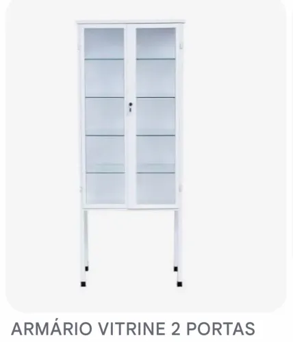 Armário vitrine hospitalar de 2 portas