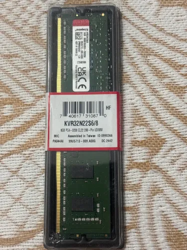Memória RAM Kingston ValueRAM 8GB DDR4 3200MHz - Modelo KVR32N22S6/8 (Na Caixa)