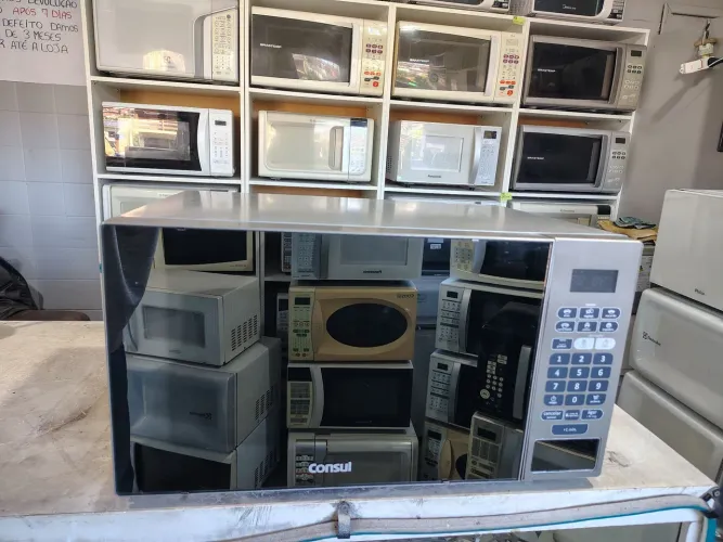 Microondas Consul 31 Litros Espelhado Cinza Grafite Garantia 3 Meses Temos Tele Entrega