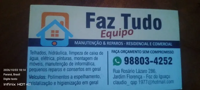 Faz tudo equipa prestadores de serviço.