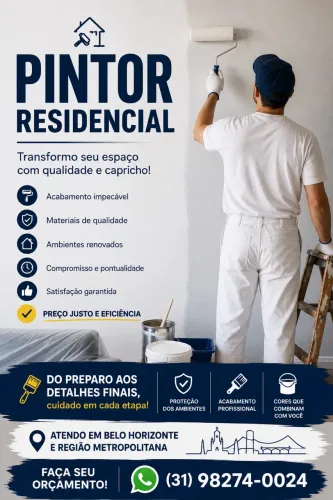 Pintor Residencial em BH | Preço Justo e Acabamento de Qualidade
