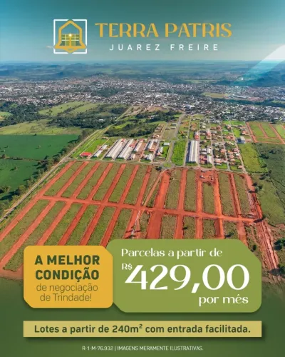 Loteamentos pra investir e morar em trindade a partir de 429,00 mensais