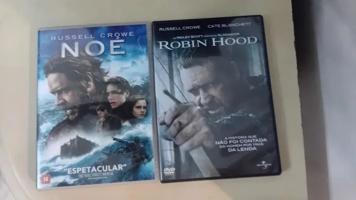 Vendo DVDs: O ilusionista, Robin Hood,Noé,Os vingadores, o Náufrago, 