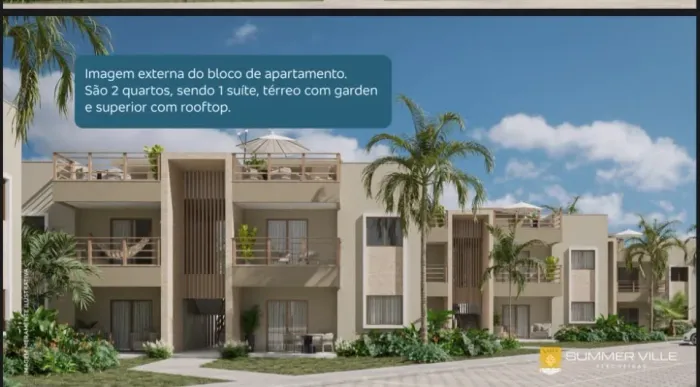 Apartamento de 1 quarto à venda na praia de Flecheiras