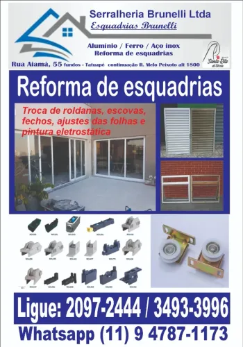 Reparo de esquadrias de aluminio