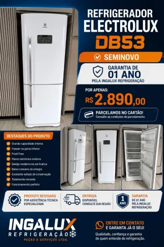 Refrigerador Electrolux DB53 semi-novo 454 Litros