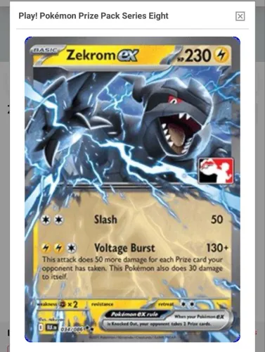 Carta Zekrom ex (034/90) inglês