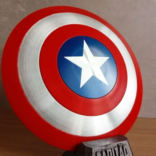 Escudo de Mesa Capitão América - 20cm - Pintura Automotiva