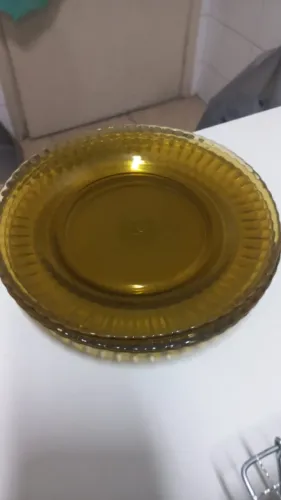 Jogo de 6 Pratos Rasos Colorex Âmbar - Relíquia Vintage!