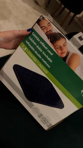 Colchão Inflável Casal e Com Inflador e Compressor de Ar Portátil de Brinde