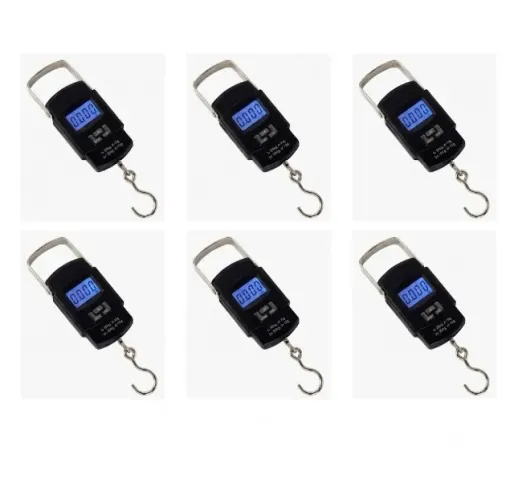 Balança Digital 50kg Gancho Kit 6 Unid 