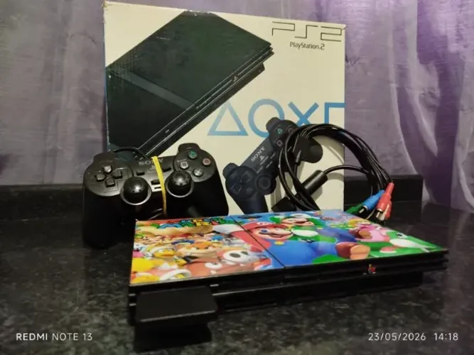 ps2 leitor ok / hd320gb com jogos / jogo original de brinde
