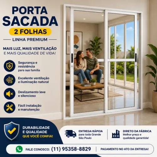 porta balcão (sacada ) 2 flohas 210x120 entrega em são Bernardo pagto na entrega