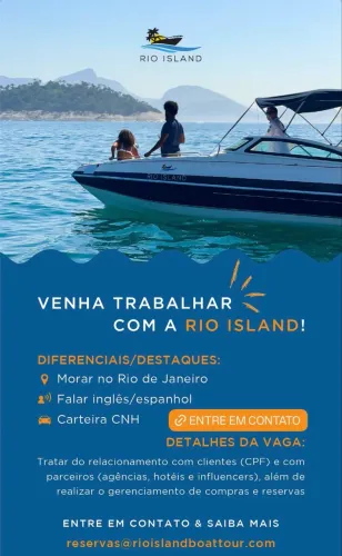 VAGA COMERCIAL na Rio Island Boat Tour