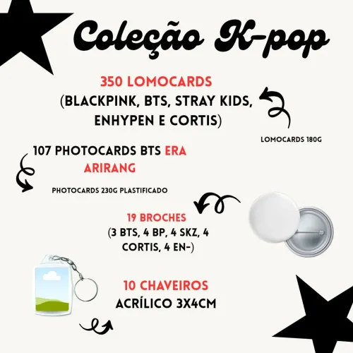 Coleção K-pop Completa BTS Blackpink Stray Kids