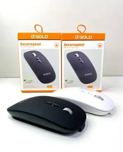 Mouse Sem Fio Gold MS-04, recarregável já com adaptador Bluetooth
